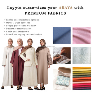 Modest Linen <strong>Abaya</strong> Wholesale Customization Manufacturer Lightweight Breathable Pockets Eid Ramadan Muslim Dress Closed <strong>Abaya</strong> - Product Image 6