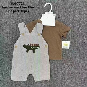 Ensemble de 2 pièces Fairy Realm pour <span class=keywords><strong>garçon</strong></span>, vêtements décontractés d'été, <span class=keywords><strong>salopette</strong></span> à manches courtes en coton 100% uni, fermeture à boutons - Product Image 4