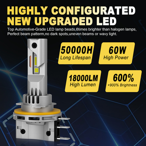 Remplacement G-VIEW compact d'ampoule de phare de <span class=keywords><strong>LED</strong></span> GL-H15 60W 18000lm avec des composants de haute fiabilité CE <span class=keywords><strong>ROHS</strong></span> FCC conforme pour la voiture - Product Image 2