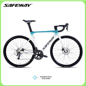 Vélo de route en fibre de carbone Saiwei pour adultes, guidon courbé, transmission 20 vitesses, freins à disque doubles 700C, capacité de charge élevée - Product Image 2