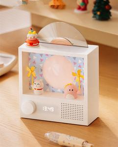 Mignon Vinyle <span class=keywords><strong>Lecteur</strong></span> BT Haut-Parleur Rétro Platine <span class=keywords><strong>CD</strong></span> <span class=keywords><strong>Lecteur</strong></span> Haut-Parleur avec RGB Atmosphère Veilleuse Lampe Horloge Cadeaux Parfaits - Product Image 5
