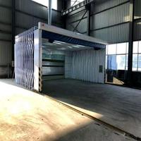 Cabine de peinture mobile télescopique résistante aux intempéries pour travaux de peinture industrielle sur site extérieur