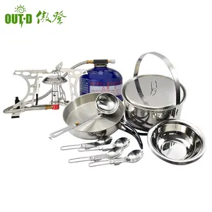 ขายส่งกลางแจ้งทำอาหาร Mess Kit ชุดปิกนิกแบบพกพา <span class=keywords><strong>Camping</strong></span> เครื่องครัว - Product Image 1