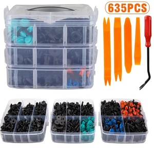 Kit de fixation pour panneaux de carrosserie automobile, 635 pièces, rivets en plastique, vis, outil de réparation automobile, boîte avec tournevis - Product Image 3