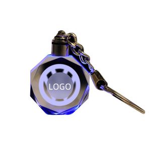 Porte-clés en cristal LED vierge pour sublimation, personnalisable avec logo de voiture, en verre 3D gravé au laser, pour cadeaux promotionnels - Product Image 1
