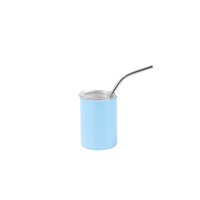Gobelet isotherme portable en acier inoxydable de 3 oz, coloré, à corps droit, avec paille métallique, pour sublimation