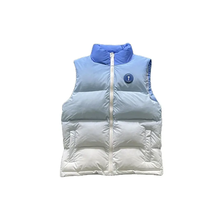 Conjunto Trapstar Vest Puffer Jacket Giacca Men Coat Shooters Short Jackets Gradient Blue Fit Chain Spring And Summer