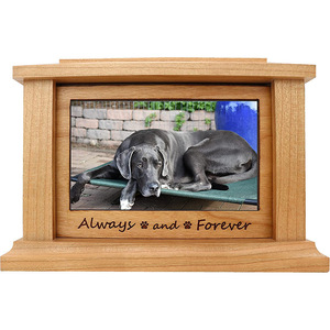 Pet Cremation <b>Urn</b> Wooden Rectangle Pine 4.3x6.5x4.6 Inches Durable Pet Memorial for <b>Cat</b> and Dog - Product Image 1