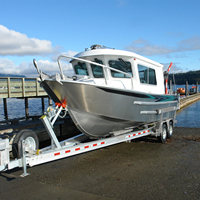 Bateau de pêche en aluminium 5052 entièrement soudé de luxe de 24 pieds, nouveau design d'usine 2025, cabine de couchette, à vendre