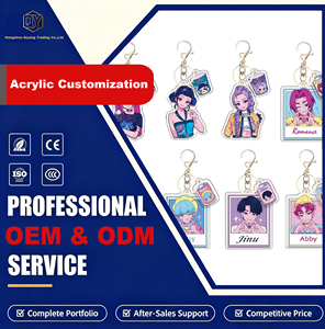 Llavero de acrílico de 5 cm con colgante de plástico para fans de Kpop Demon Hunters Huntrix Saja Boys Idols Zoey Abby Mira, venta al por mayor - Product Image 1