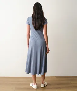 Keep It Myself - Vestido elástico acanalado texturizado plisado minimalista de verano para mujer, estilo americano inspirado en la costa de <span class=keywords><strong>California</strong></span> - Product Image 5