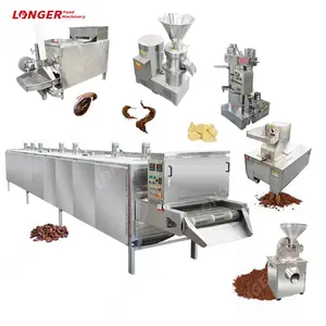 Máquinas de produção de pó de cacao e manteiga, placa de processamento de licor automática completa