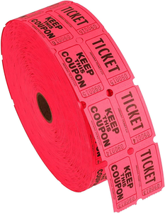 Rollo de Boletos Doble Surtido 50/50 para Eventos, Carnavales, Premios (Azul/Rojo/Verde/Amarillo/Naranja/Morado/Blanco/Rosa) Offset - Product Image 4