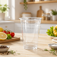 Gobelet en plastique transparent de 10 oz pour boissons froides, café, bière à emporter, smoothies, avec logo personnalisé imprimé