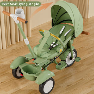 Tricycles de bicyclette pour enfants avec auvent, pliable et polyvalent, à 3 roues avec siège avant pour <span class=keywords><strong>maman</strong></span> - Product Image 5