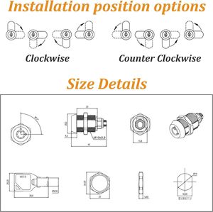 Hợp kim kẽm tùy chỉnh 19mm Tủ ổ khóa keyed RV khoang chuyển đổi khóa khóa ống cam khóa - Product Image 2