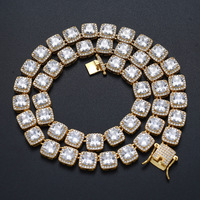 Nouvelle arrivée 10mm chaîne de luxe CZ coloré glacé Style Hip Hop collier pour hommes et femmes pour rappeur bijoux