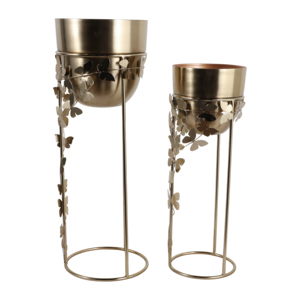 Vasi Decorativi in Metallo con Farfalle, Fioriere da Interno ed Esterno, Set di Vasi Moderni da Terra - Product Image 5