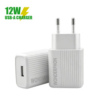 Adaptateur secteur USB-A PD 3.0 12W 2.4A en gros, protection multi-sécurité, chargeur de voyage universel 100-240V, chargeur personnalisé OEM