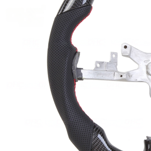 Volante Sportivo in Vera Fibra di Carbonio per Chevrolet <span class=keywords><strong>Corvette</strong></span> C6 Convertibile 07-13, Rivestimento in Pelle <span class=keywords><strong>Nera</strong></span> - Product Image 4