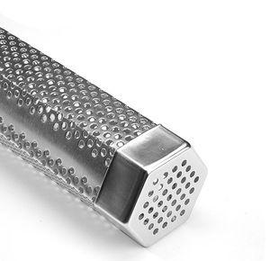 Tube à fumer pour barbecue en acier inoxydable de 12 pouces, tube à fumer hexagonal perforé pour fumer à chaud et à froid sur n'importe quel barbecue - Product Image 6