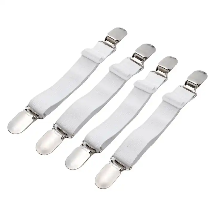 Bed Sheet Fasteners Clips Adjustable Triangle Elastic Suspenders