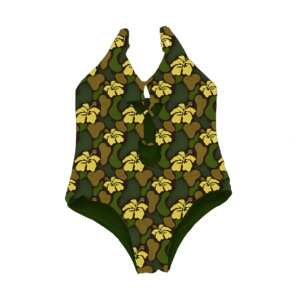 ชุดว่ายน้ำเด็กผู้หญิงลายฮาวายแบบกลับด้านได้ สายปรับได้ ดีไซน์เว้า ชุดบิกินี่วันพีซสำหรับเด็กผู้หญิง ชุดชายหาด ลดราคา - Product Image 2