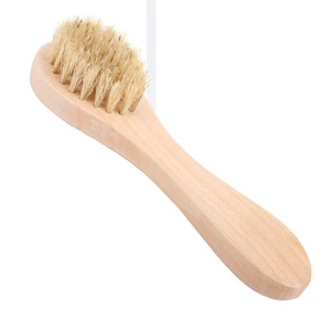 Cepillo de baño de cerdas de jabalí de madera, forma ovalada, herramienta de limpieza corporal, color madera natural - Product Image 2