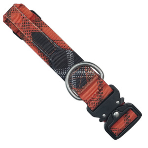 Premium Nylon Tactical <b>Dog</b> <b>Collar</b>, Heat Transfer Checkered <b>Dog</b> <b>Collar</b> with Stainless Steel D Ring & Metal Hardware for Medium La - Product Image 5