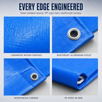 Bâche en polyéthylène tissé PE extra résistante 250 GSM pour la couverture de marchandises et la construction