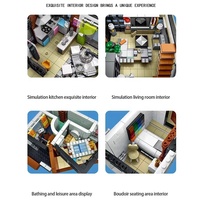 10204 Cube Villa Modular kota tampilan jalan arsitektur Modern rumah MOC DIY set blok plastik besar & Model mainan bata bangunan