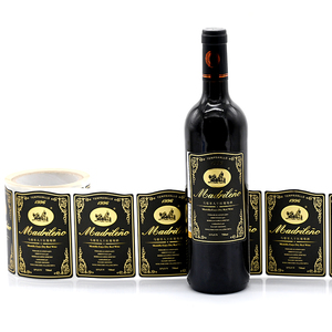 Tùy Chỉnh Kết Cấu Ưa Thích Giấy Chai Rượu Vang Nhãn Dán Vàng Dập Dính Vàng Lá Rượu Vang Đỏ Bao Bì Chai Nhãn Dán Nhãn - Product Image 4