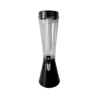 Tour à bière haute en acier inoxydable avec robinets en forme de glaçons, 1,5 L/3 L, distributeur de boissons à bière portable à usage commercial, couleur et logo personnalisables