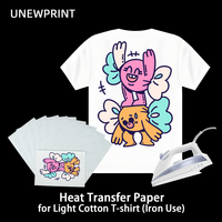 Papier transfert thermique blanc UNEWPRINT pour imprimantes à jet d'encre - Modèle LA4 pour fers à repasser et presses à chaud