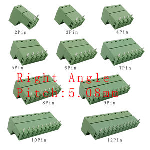 300V 10A 2EDG 5.08mm PCB morsettiera a vite connettore spina Pin ad angolo retto 5.08mm passo intestazione presa <span class=keywords><strong>2</strong></span>-12PIN - Product Image 2