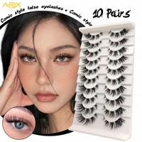 Pestañas Postizas A-RIX Hechas a Mano, Estilo Anime, Suaves, Biónicas, Negras, con Efecto Manga, Naturales, con Puntas, 3D, Multicapa, Lujosas y Voluminosas