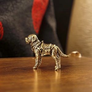 1 pièce Figurine de chien <span class=keywords><strong>Labrador</strong></span> Retriever rétro en laiton, ornement animalier, décoration de bureau, vente chaude - Product Image 3