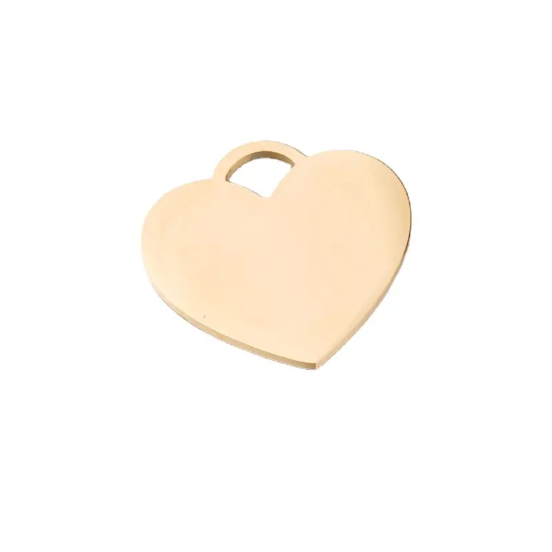 25*25mm Custom Logo Peach Heart Charms Mirror Polish Stainless Steel Blank Charms DIY Making Necklaces Bracelets Womens Mens