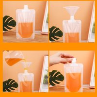 Pochettes transparentes jetables avec bec verseur, impression en héliogravure, résistantes à l'humidité, pour le remplissage d'eau/jus, pour boissons en plastique