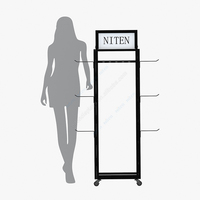 Trade Show Shop gantungan pakaian perhiasan boneka alat tulis kartu pos aksesori ponsel 2 sisi Grid Metal Mesh Display Stand rak