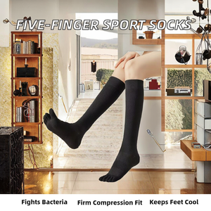 Chaussettes de compression sportives décontractées, couleur unie, tricotées, anti-bactériennes, avec logo, pour le yoga et le printemps - Product Image 2