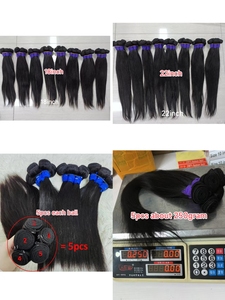 Letsfly - Paquetes de Cabello Humano Liso al por Mayor de 10-24 Pulgadas, 20 Piezas de Cabello Virgen Brasileño, Extensiones de Cabello Humano Natural de Grado 8A - Product Image 2