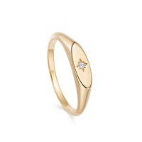 Bague de fiançailles ovale en diamant émaillé rouge plaqué or en laiton personnalisé Gemnel