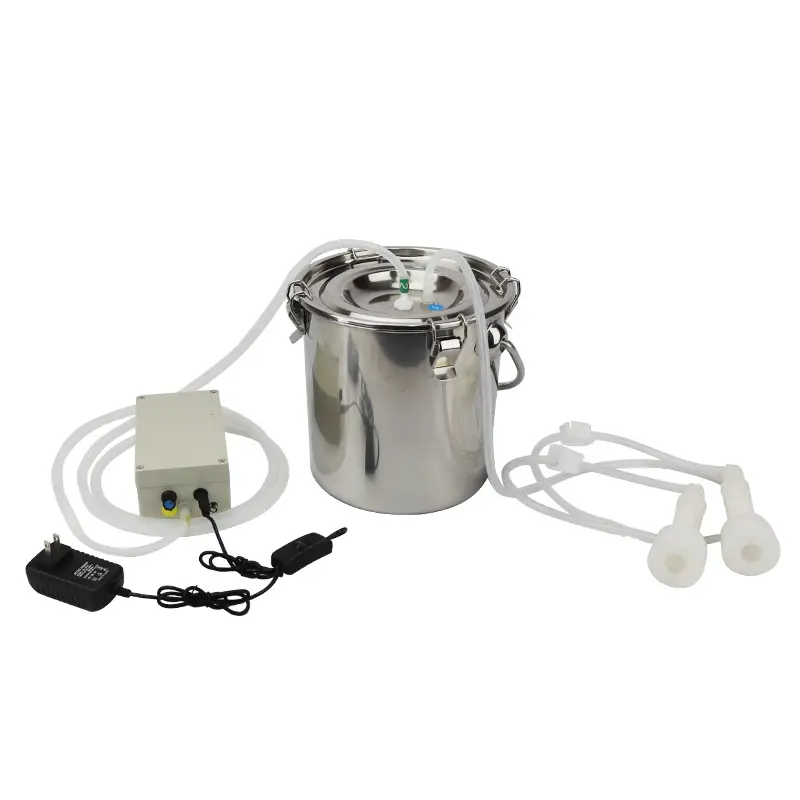 Machine à lait réglable électrique Portable 5L pour fermes laitières Machine à traire automatique de vache de mouton d'acier inoxydable