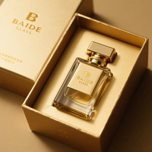 Luxury Clear Crimp Square Empty <b>Perfume</b> Spray <b>Bottle</b> Flat 30ml 50ml 100ml Glass <b>Perfume</b> <b>Bottle</b> with Gold Zamac Metal Cap - Product Image 6
