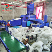 Ligne de production intégrée Sojet pour l'ouverture des fibres et le remplissage de coussins sous vide, avec pesage automatique, entièrement automatique, capacité de 480 pièces/heure