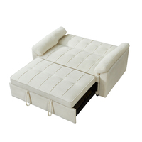 Canapé-lit futon convertible confortable pour chambre et salon, lit de jour en tissu blanc, fauteuil-lit pliable deux places