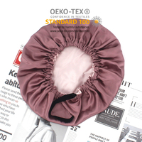 Bonnet en soie Double couche réversible, avec élastique, pour cheveux, grand accessoire de coiffure, personnalisé