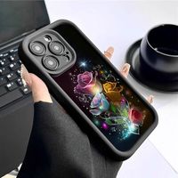 Coques de Téléphone Antichoc Luxe Fleurs pour iPhone 17 Air 16 15 Plus Pro Max 14 13 12 11 X – Housse de Protection Arrière Anti-chute