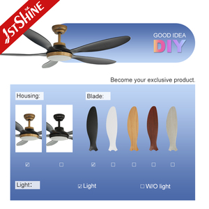 Quạt trần đèn tích hợp 1stshine 56 inch, động cơ DC êm ái, kiểu dáng hiện đại màu đen, 5 cánh, thông minh - Product Image 4